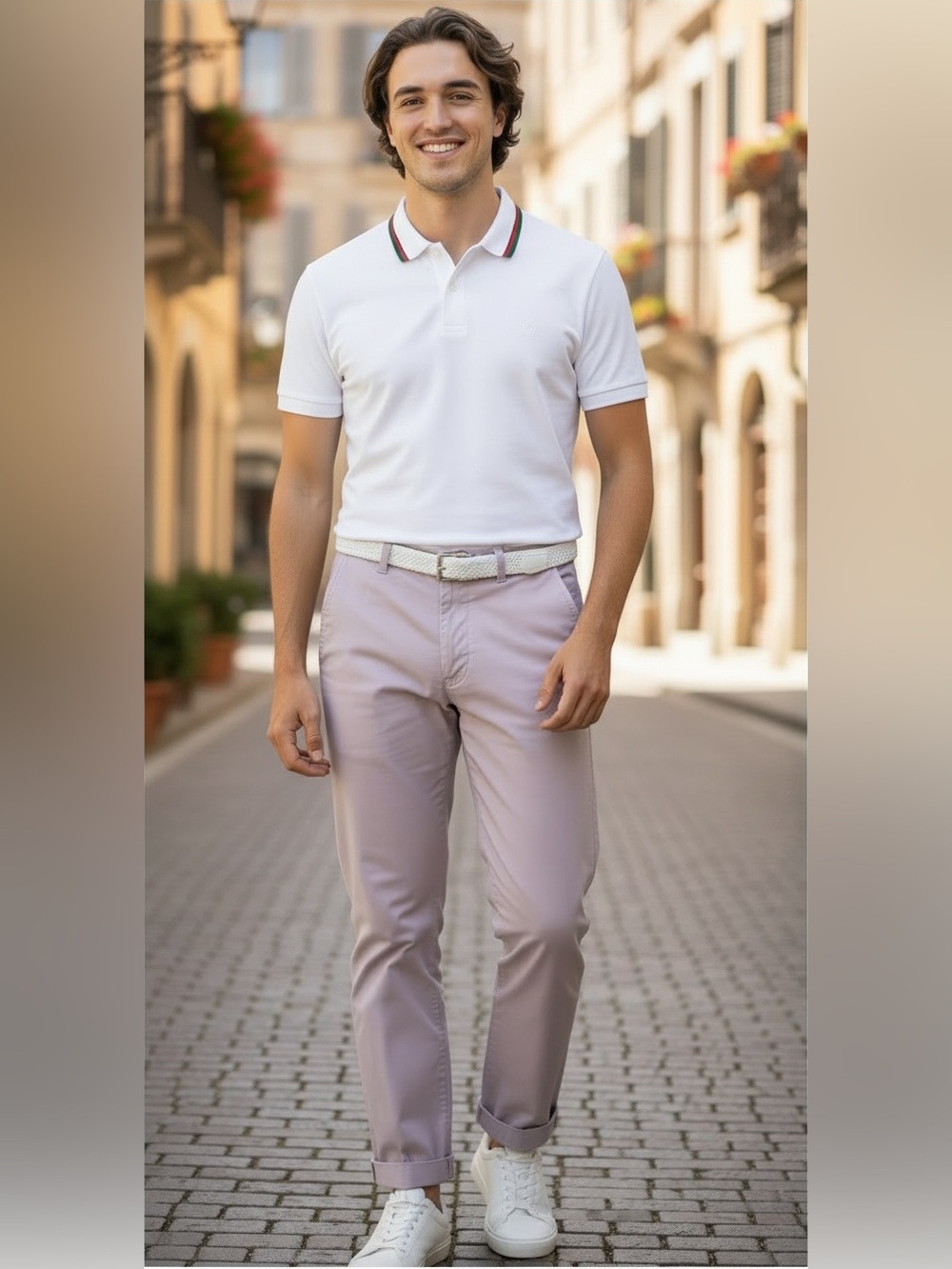 🌸 Denim & Flower by Ricky Singh Power Stretch Chinos, Lilac, Size 32, NWT 🌸